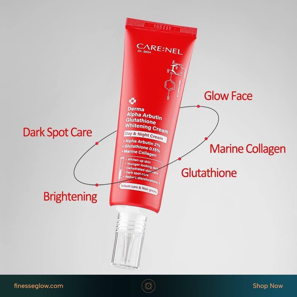 Derma Alpha Arbutin Glutathione Whitening Cream – Get Bright & Even Skin! ✨ | CareNel