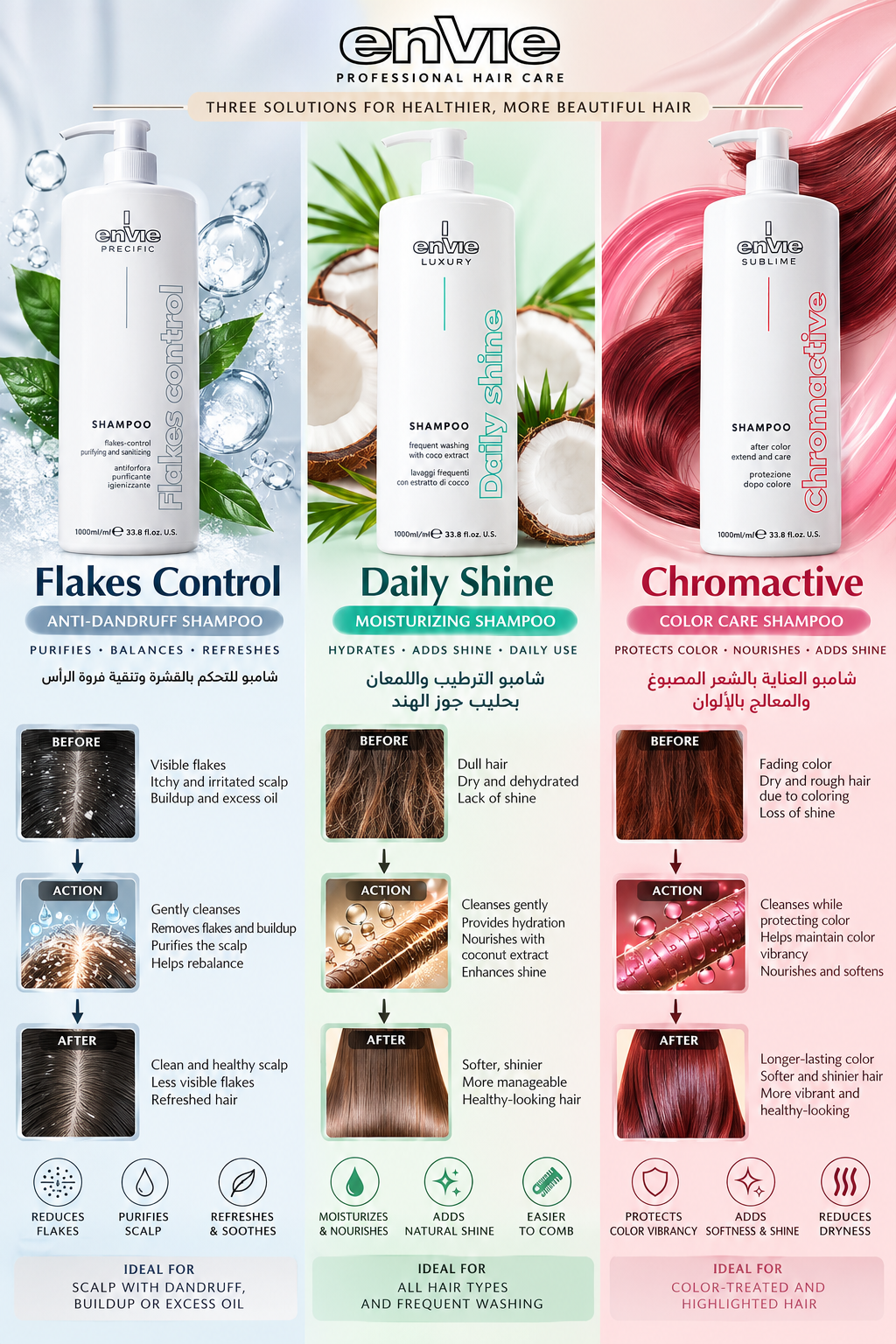 Luxury Daily Shine shampoo lEnvie🇮🇹شامبو 💎 لشعر أكثر نعومة ولمعانًا كل يوم.