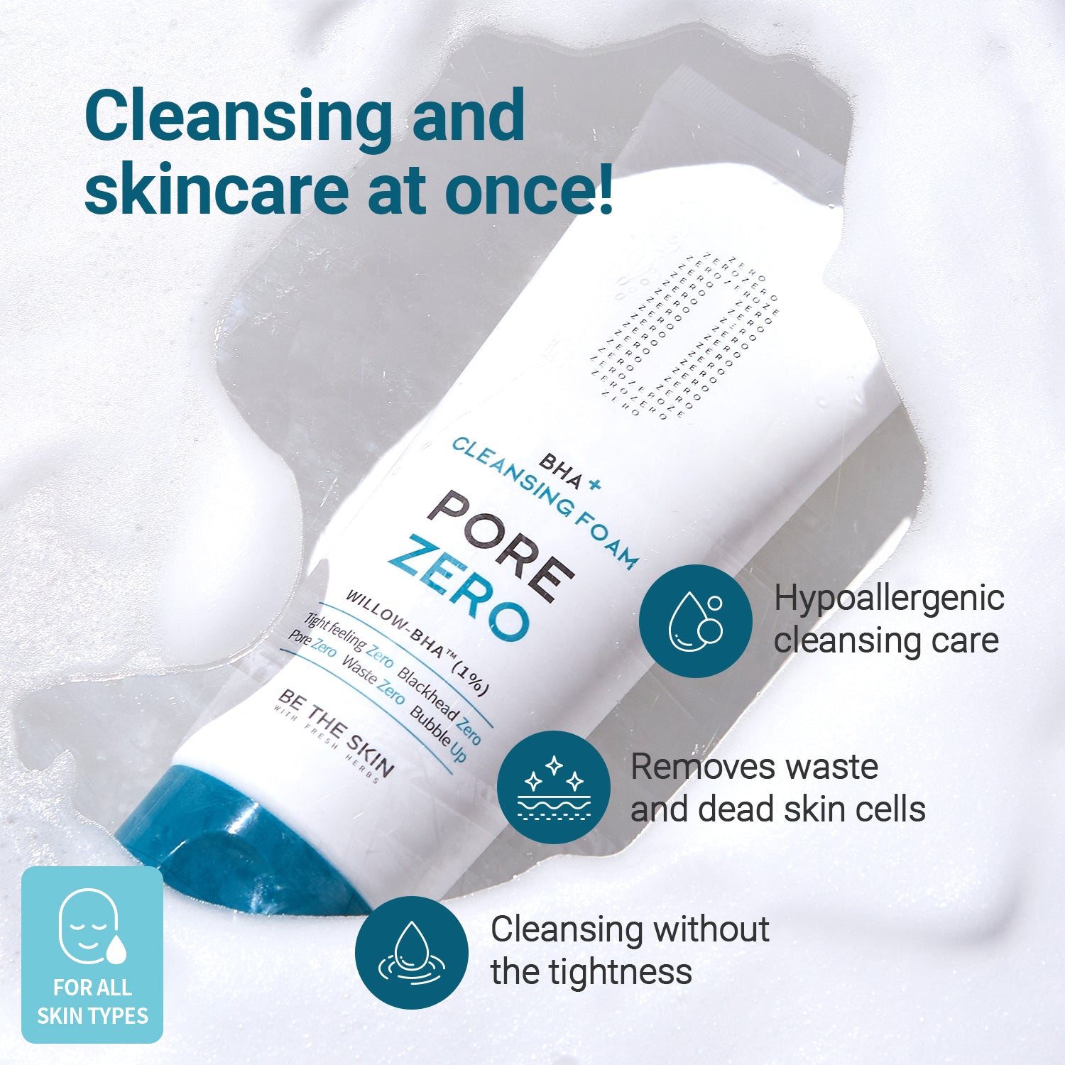 BHA+PORE Zero Cleansing Foam | Be the Skin