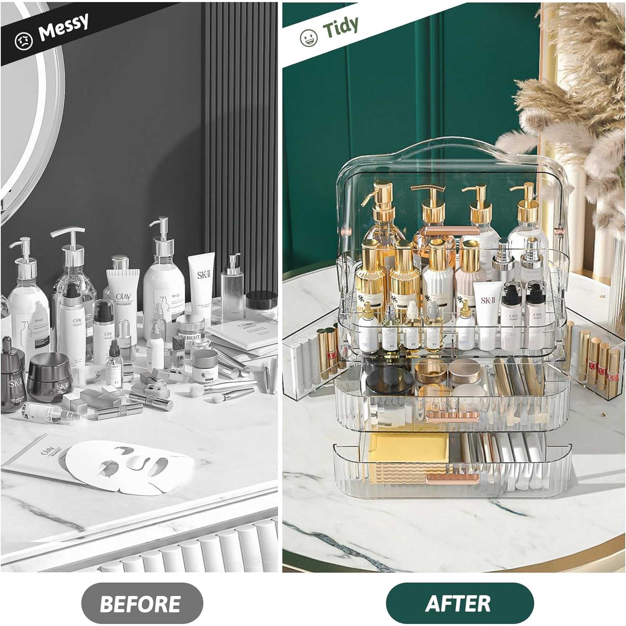 Large Makeup Storage Organizer for Vanityمنظم مكياج ومستحضرات