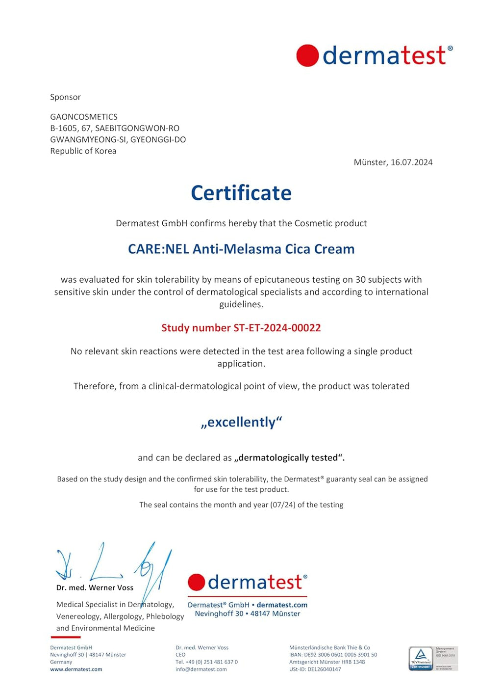 Anti-Melasma Cica Cream | CARE:NEL