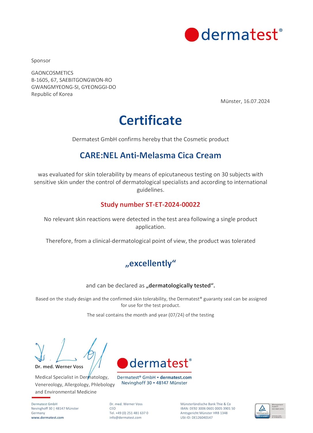 Anti-Melasma Cica Cream | CARE:NEL