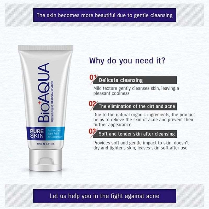 Pure Skin Anti Acne Light Print Cleanser Best Acne Treatment | BIOAQUA