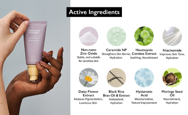 Black Rice Pure Mineral Relief Daily Sunscreen SPF50+ | Haruharu Wonderواقي شمس