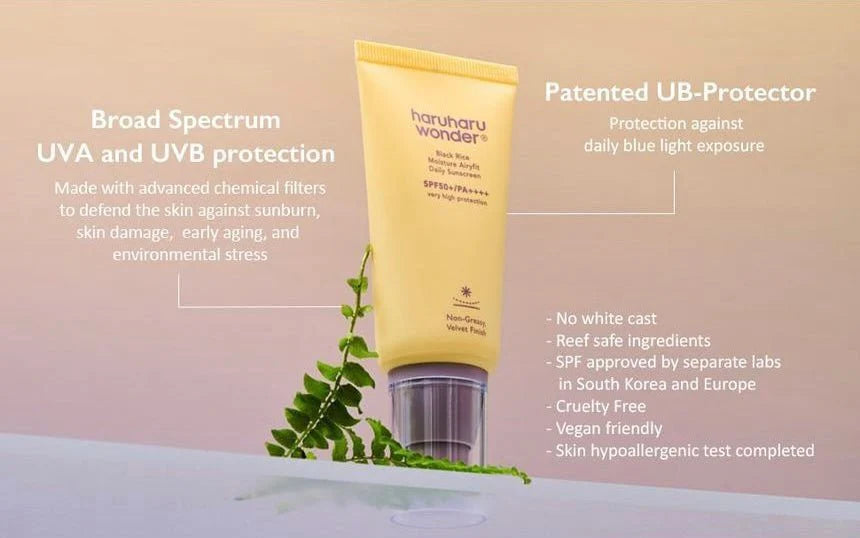 Black Rice Moisture Airyfit Daily Sunscreen | Haruharu Wonder واقي شمس