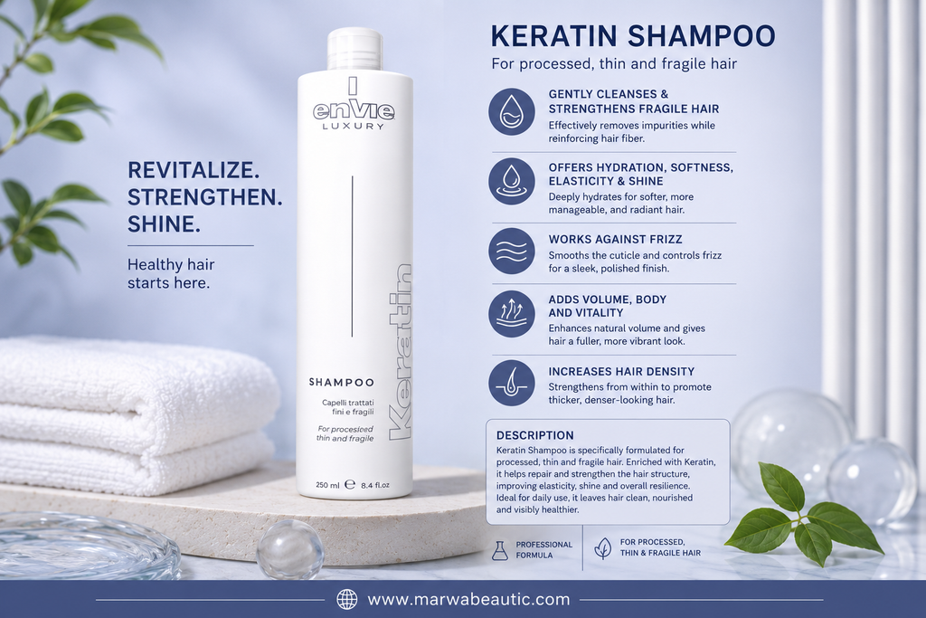 Envie Luxury Keratin Thin & Fragile Shampoo |  شامبو بالكيراتين للشعر الضعيف 🇮🇹والخفيف