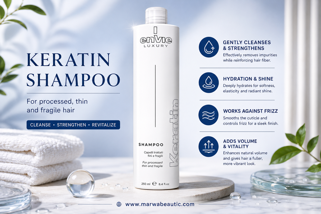Envie Luxury Keratin Thin & Fragile Shampoo |  شامبو بالكيراتين للشعر الضعيف 🇮🇹والخفيف