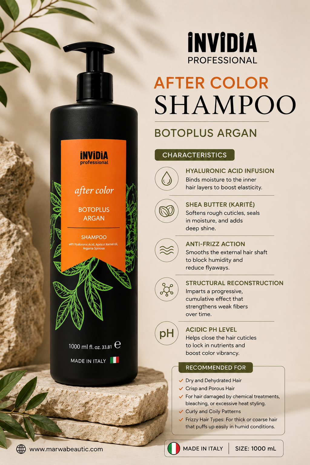 After colour bottle plus Argan shampoo | Invidia🇮🇹شامبو للشعر المصبوغ