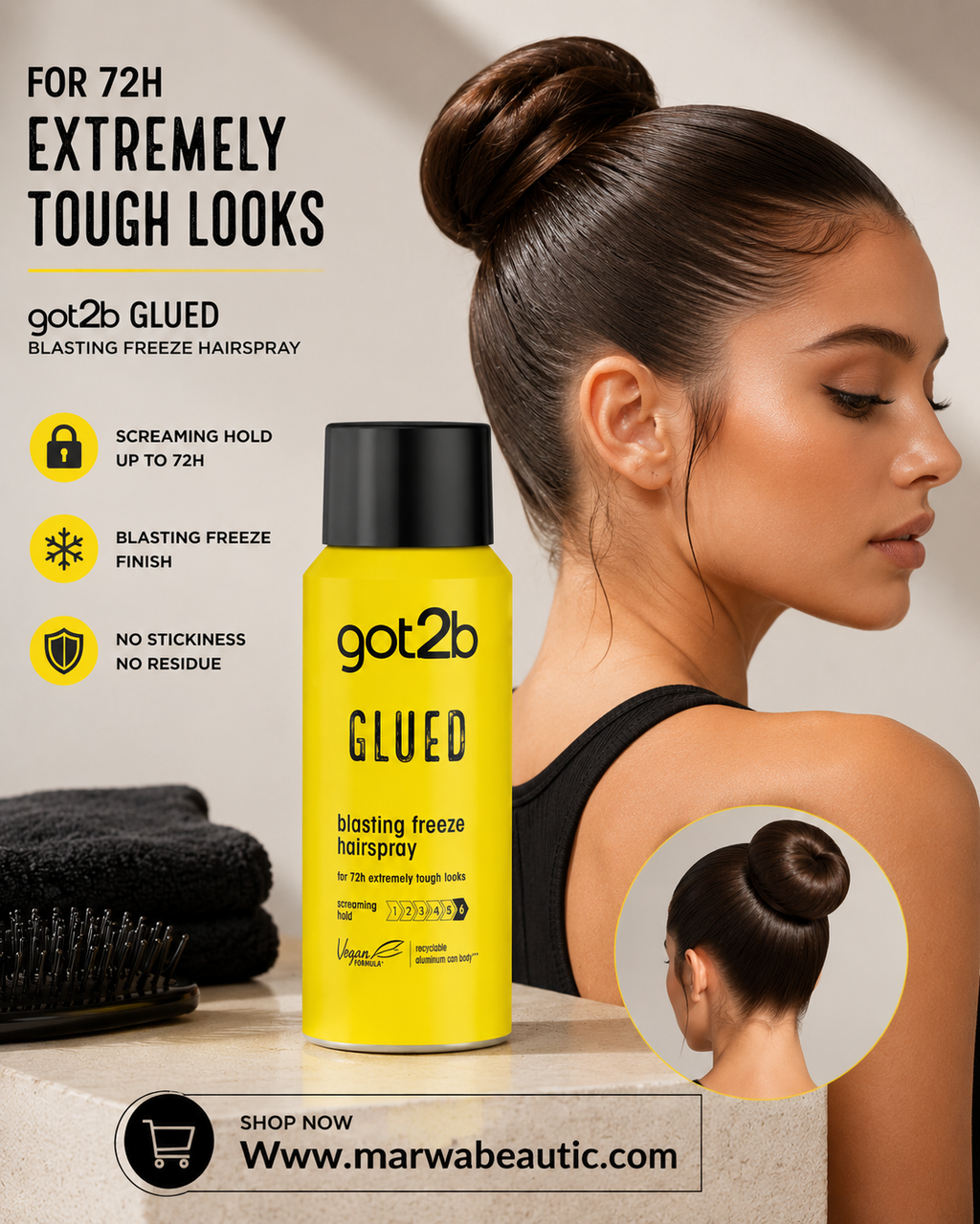 got2b Schwarzkopf glued plating freeze hairspray سبراي تثبيت قوي جدًا