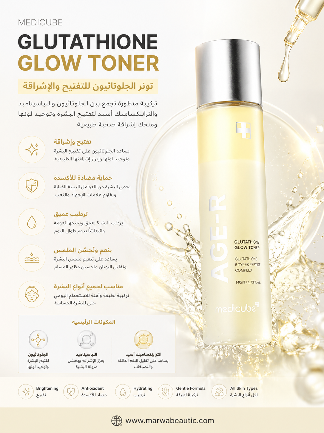 Glutathione Glow Toner | Medicube تونر  نضارة وتفتيح