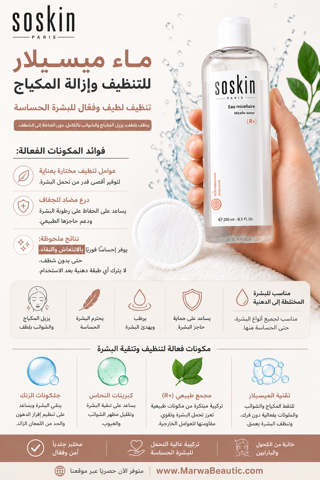 Micellar Water | Soskinمزيل مكياج