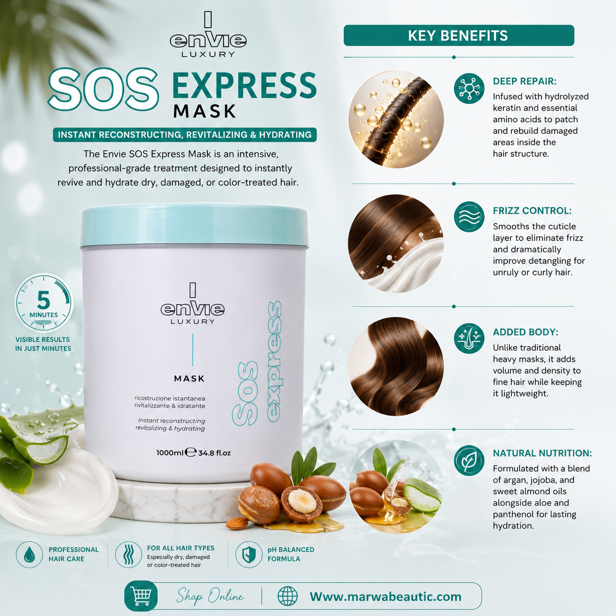 Envie SOS Express Mask – Instant Hair Repair & Hydration