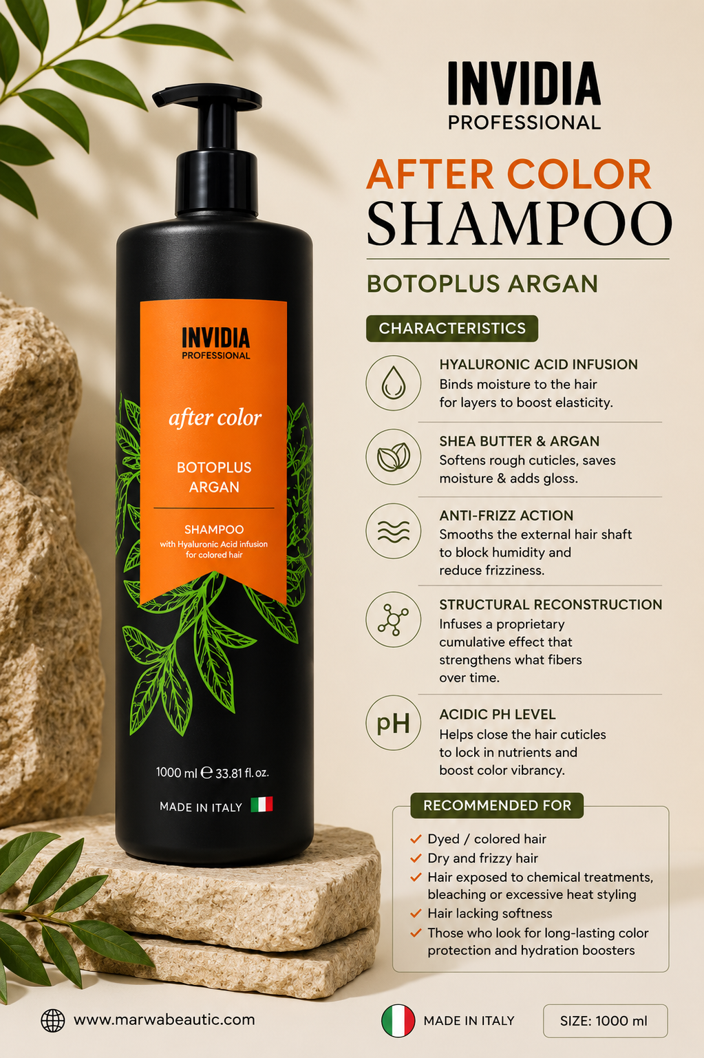 After colour bottle plus Argan shampoo | Invidia🇮🇹شامبو للشعر المصبوغ