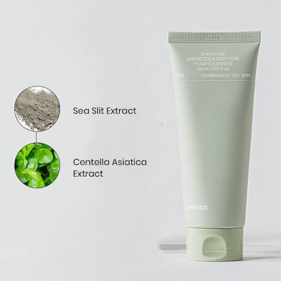 Baking Soda Jiwoogae Foam Cleanser, Deep Pore Purifying & Oil-Control Face Wash | Celimax