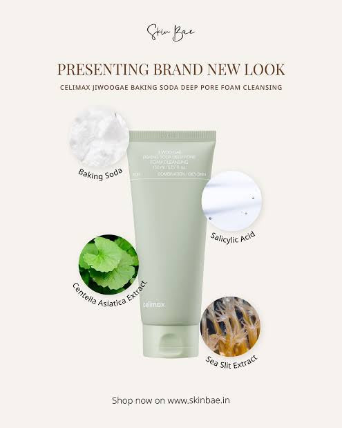 Baking Soda Jiwoogae Foam Cleanser, Deep Pore Purifying & Oil-Control Face Wash | Celimax