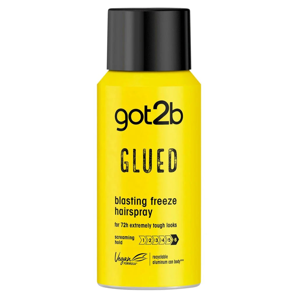 got2b Schwarzkopf glued plating freeze hairspray سبراي تثبيت قوي جدًا