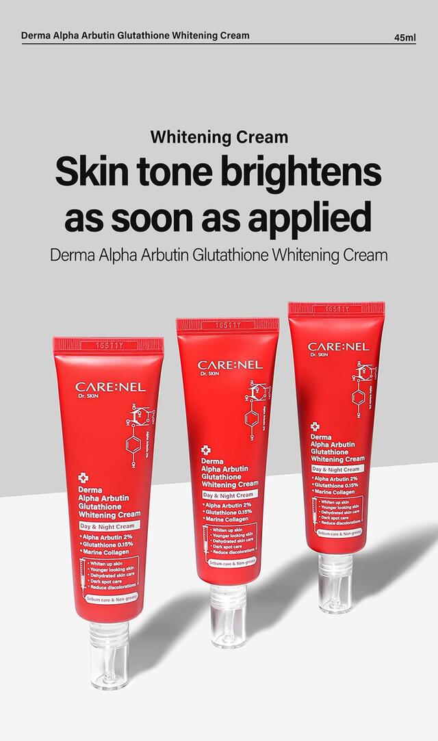 Derma Alpha Arbutin Glutathione Whitening Cream – Get Bright & Even Skin! ✨ | CareNel